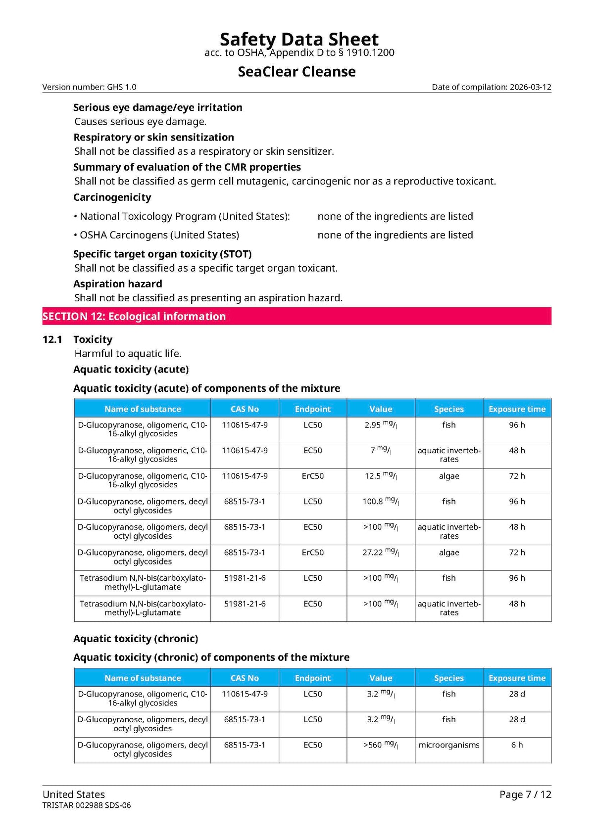 SeaClear Cleanse 20kg/ 5.13gal